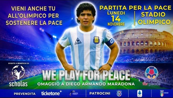 La Partita per la Pace rende omaggio a Maradona
